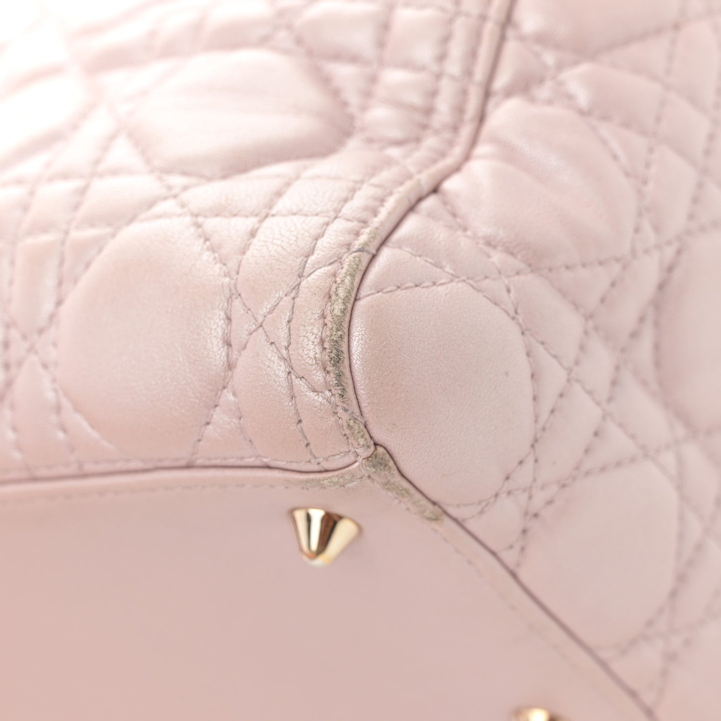 Metallic Lambskin Cannage Medium Lady Dior Lotus