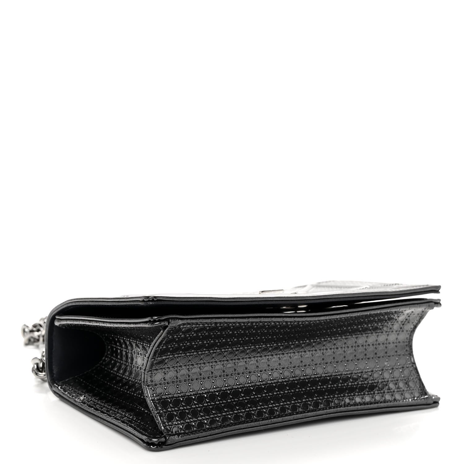 Christian Dior Metallic Patent Micro-Cannage Small Diorama Flap Bag Onyx Black 4 of 9
