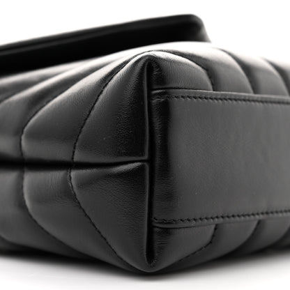 Saint Laurent Calfskin Y Quilted Monogram Monochrome Toy Loulou Crossbody Bag Black 9 of 10