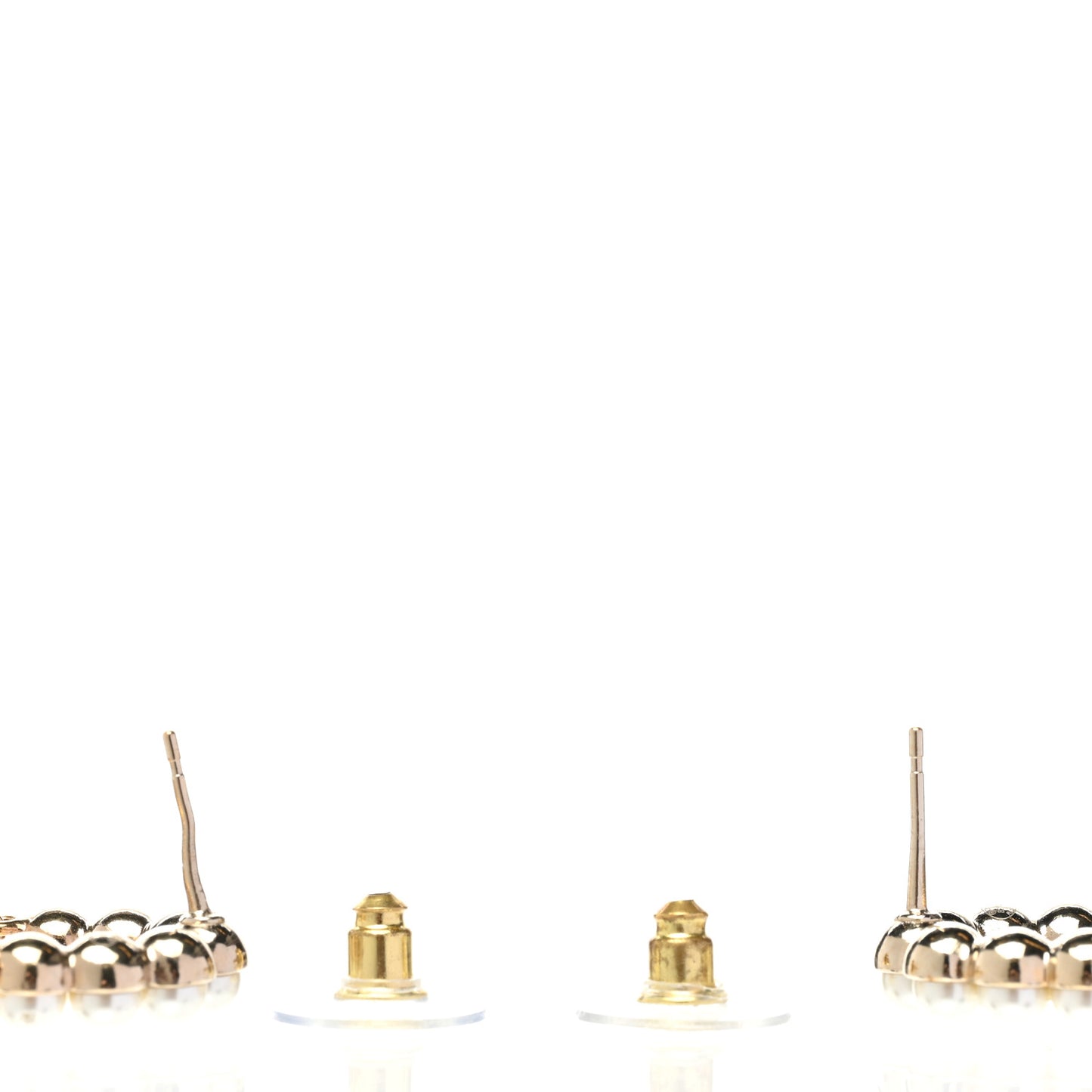Pearl Quilted CC Flap Bag Earrings Gold