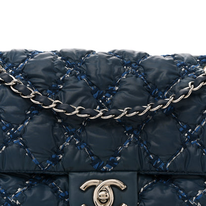 Chanel Nylon Quilted Medium Tweed on Stitch Bubble Flap Blue 8 of 10