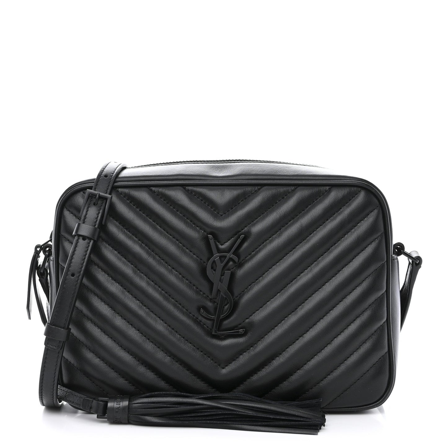 Calfskin Matelasse Monogram Monochrome Lou Camera Bag Black