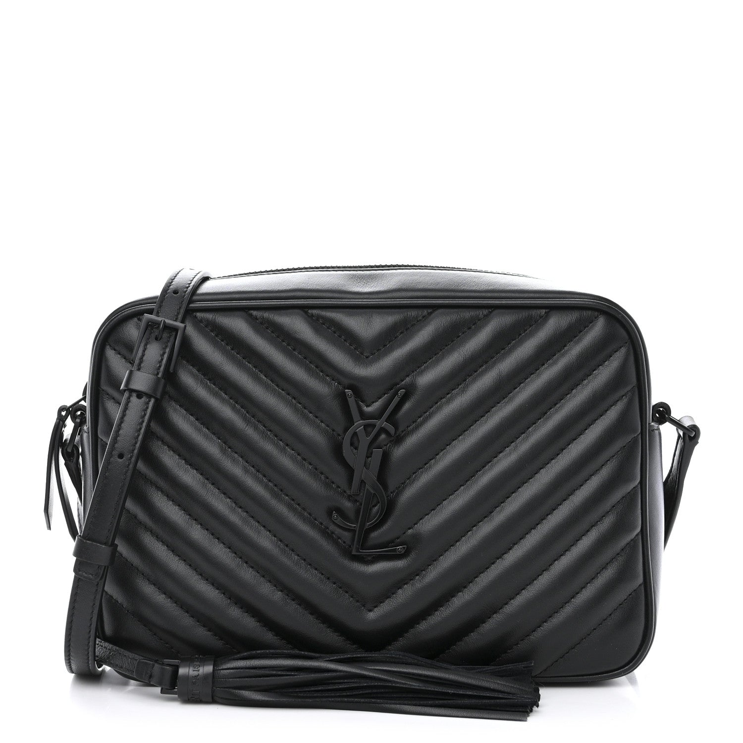 Saint Laurent Calfskin Matelasse Monogram Monochrome Lou Camera Bag Black 1 of 11