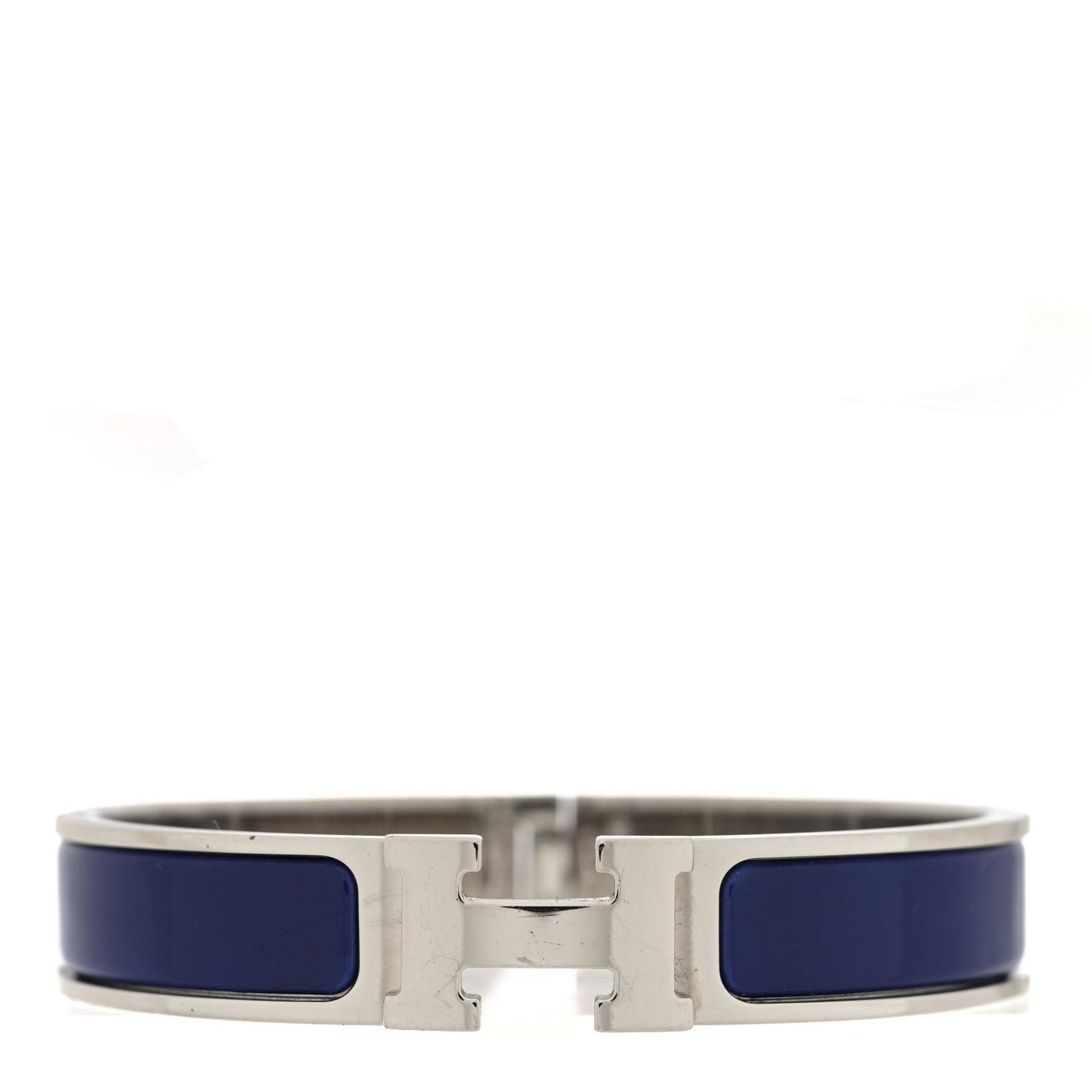 Enamel Narrow Clic Clac H Bracelet GM Bleu Indigo