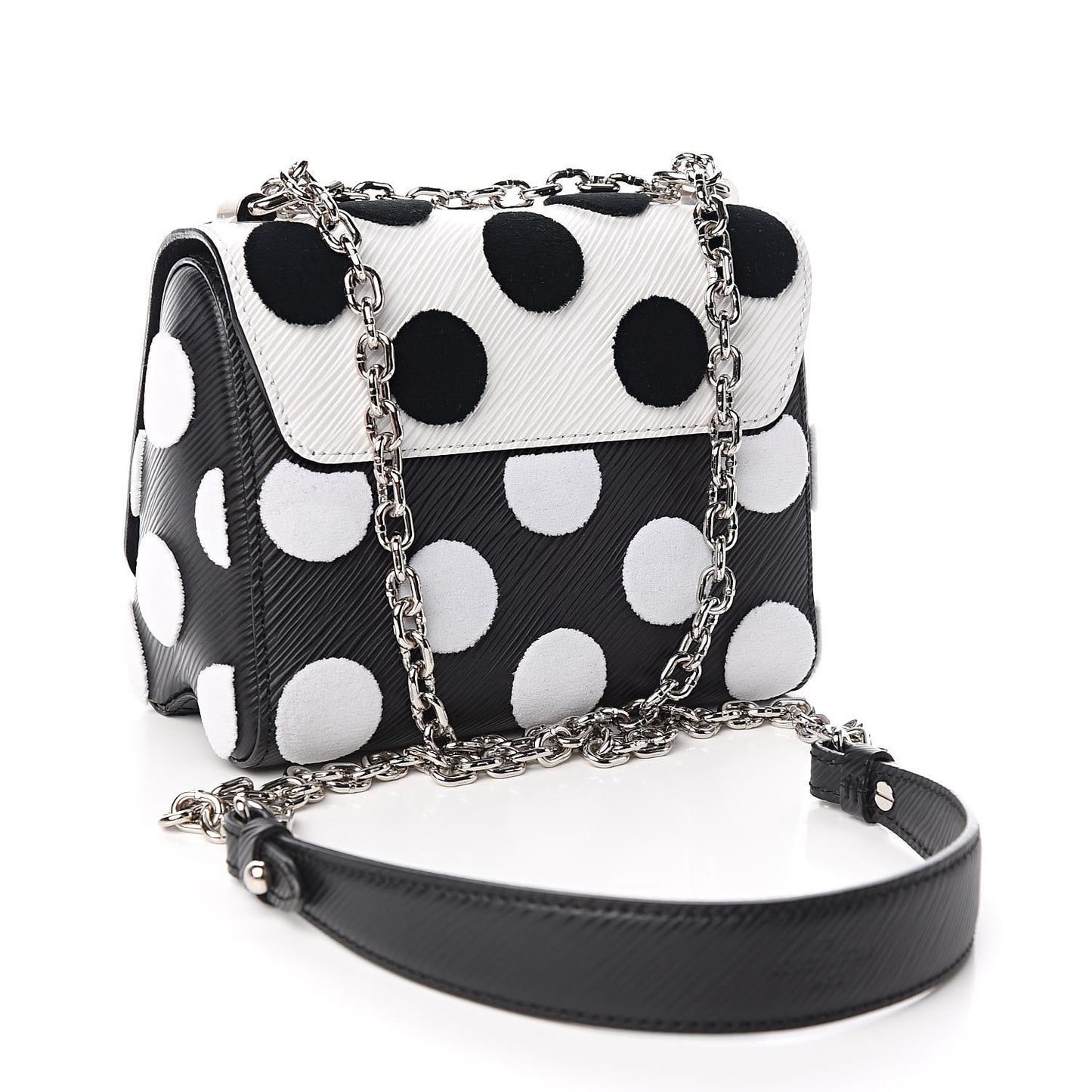 Epi Polka Dots Twist Shoulder Bag PM White Black