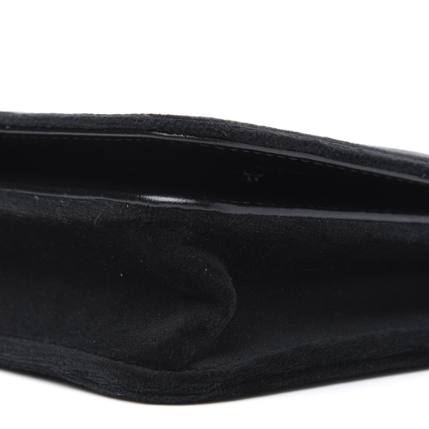 Velvet Quilted Boy Wallet On Chain WOC Black