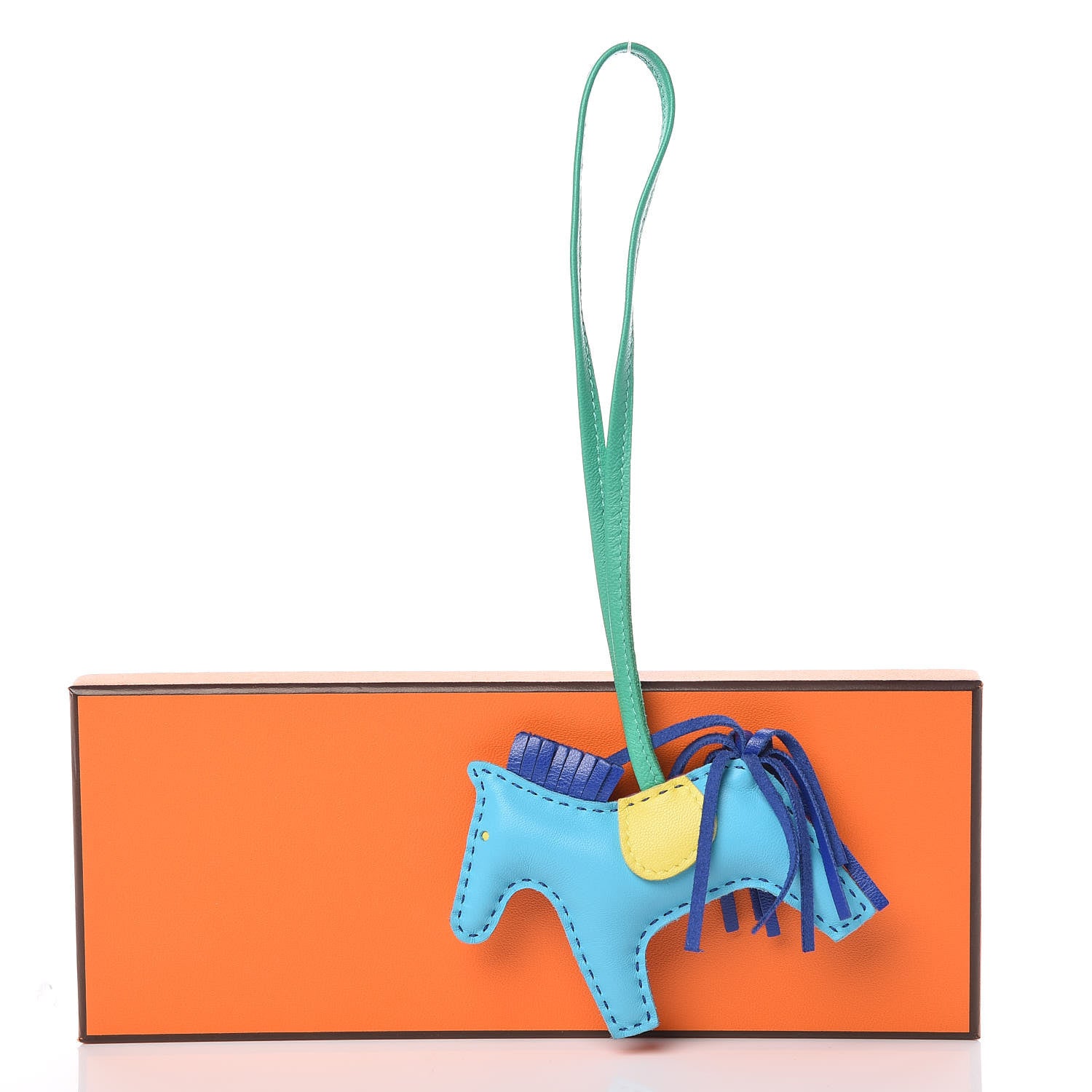 Hermes Milo Lambskin Grigri Rodeo Horse Bag Charm PM Rose Shocking Bleu Azteque Bleu Electrique Menthe Soufre Violet 4 of 4
