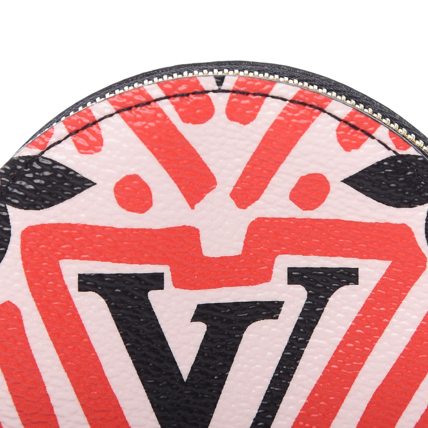 Louis Vuitton Monogram Giant Crafty Round Coin Purse Creme Rouge 9 of 10