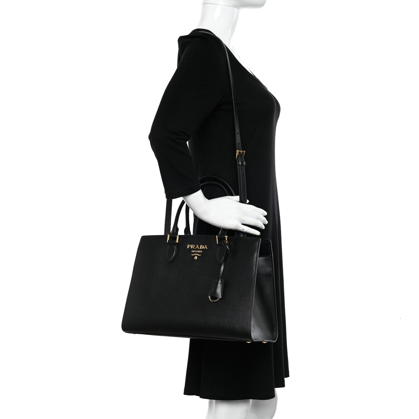 Saffiano Soft Calfskin Tote Black