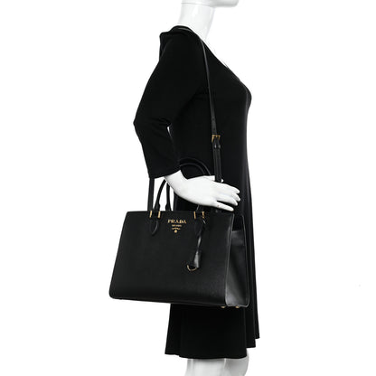Prada Saffiano Soft Calfskin Tote Black 2 of 9