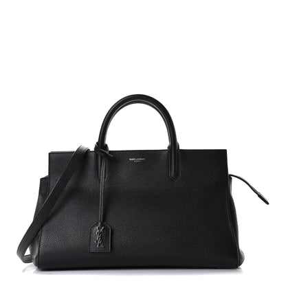 Saint Laurent Grained Calfskin Small Cabas Rive Gauche Black 1 of 5