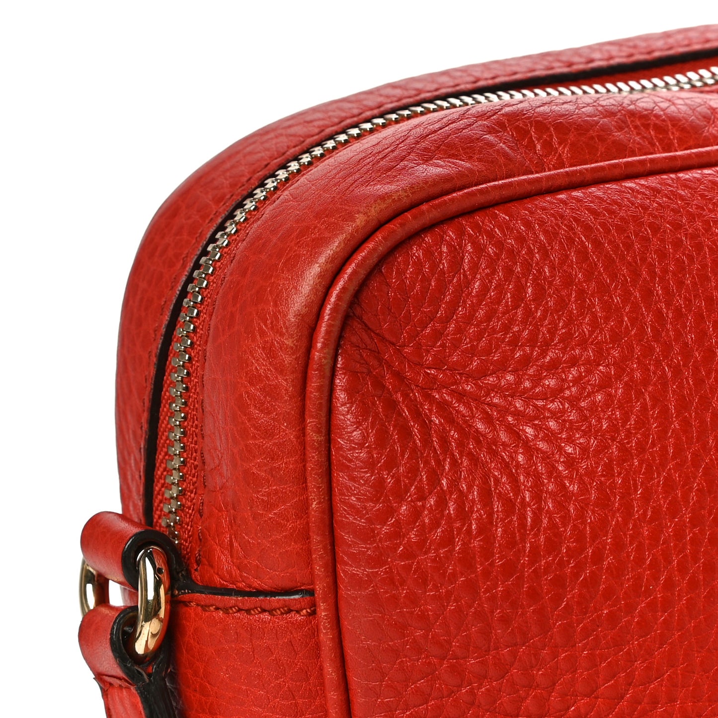 Pebbled Calfskin Small Soho Disco Bag Tabasco Red