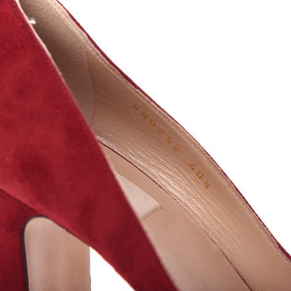 Valentino Garavani Suede Bow Metal Toe Pumps 40.5 Red 8 of 9