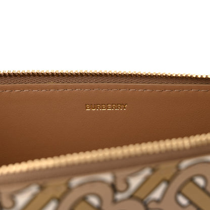 Burberry Calfskin Monogram Panola Zip Pouch Beige 7 of 10