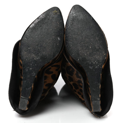 Givenchy Calf Hair Leopard Print Shark Lock Pant Boots 40 Black Brown 5 of 8