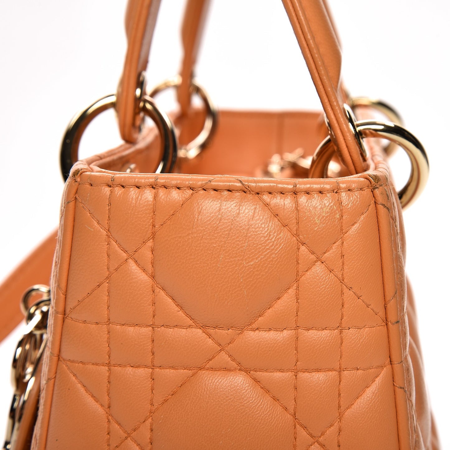 Lambskin Cannage Medium Lady Dior Orange