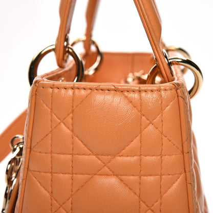 Christian Dior Lambskin Cannage Medium Lady Dior Orange 14 of 20