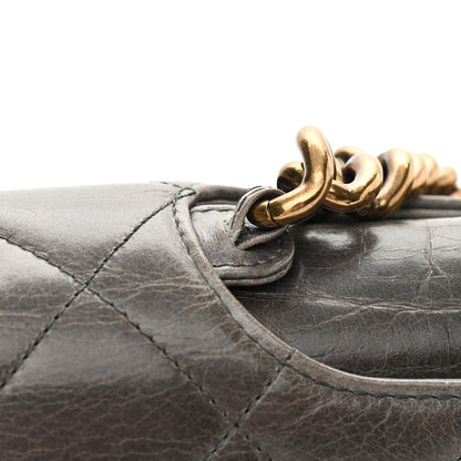 Chanel Glazed Calfskin Quilted Large Perfect Edge Flap Grey 11 of 11