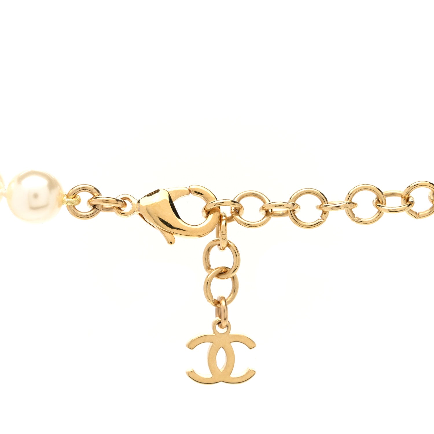 Chanel Pearl Enamel CC Chain Choker Necklace Gold 4 of 6
