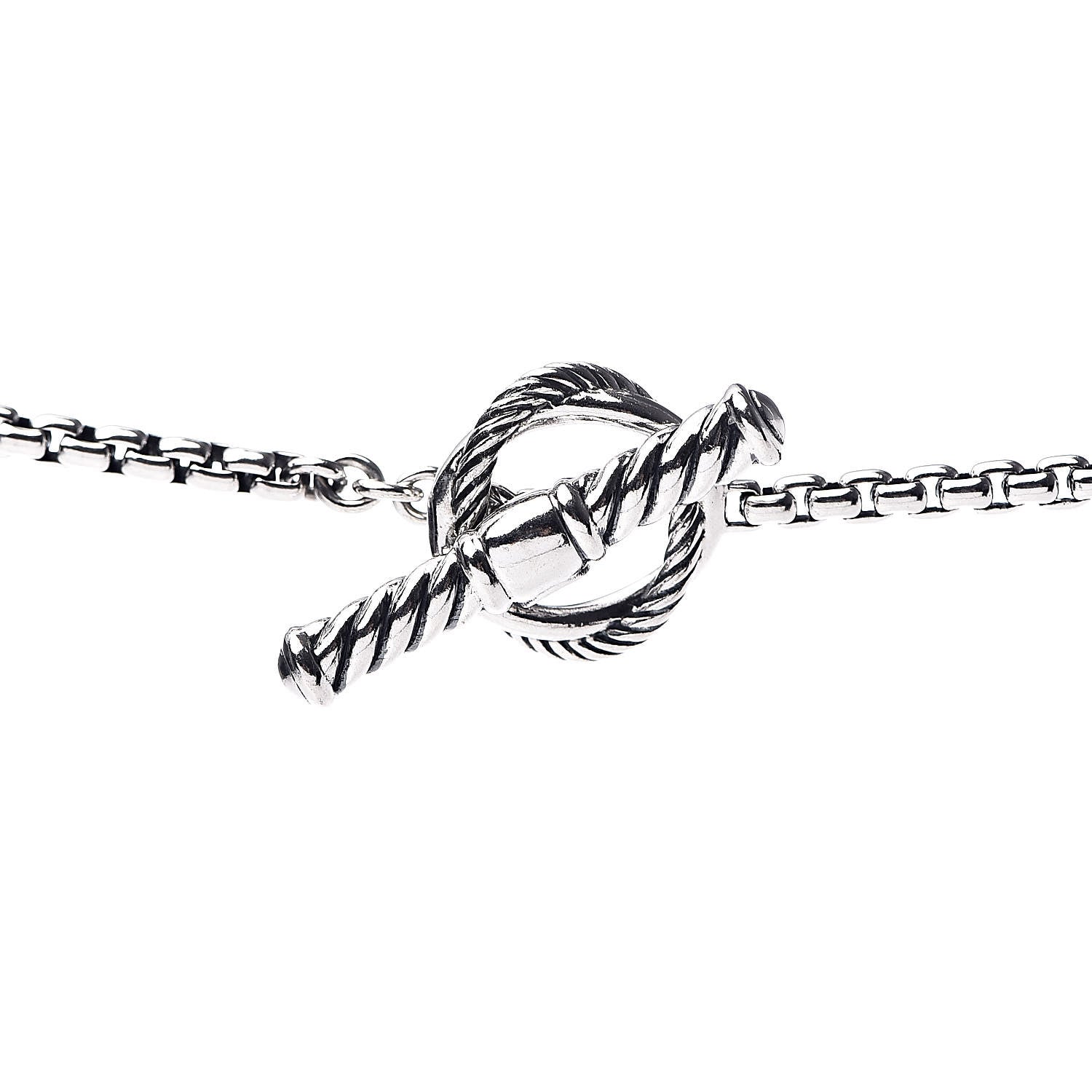David Yurman Sterling Silver Pearl Infinity Station Chain Necklace 4 of 5