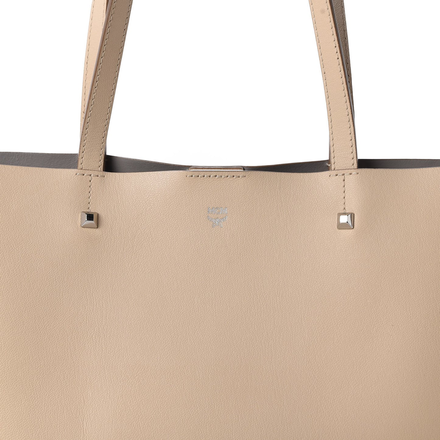 Calfskin Medium Shopper Tote Latte Beige