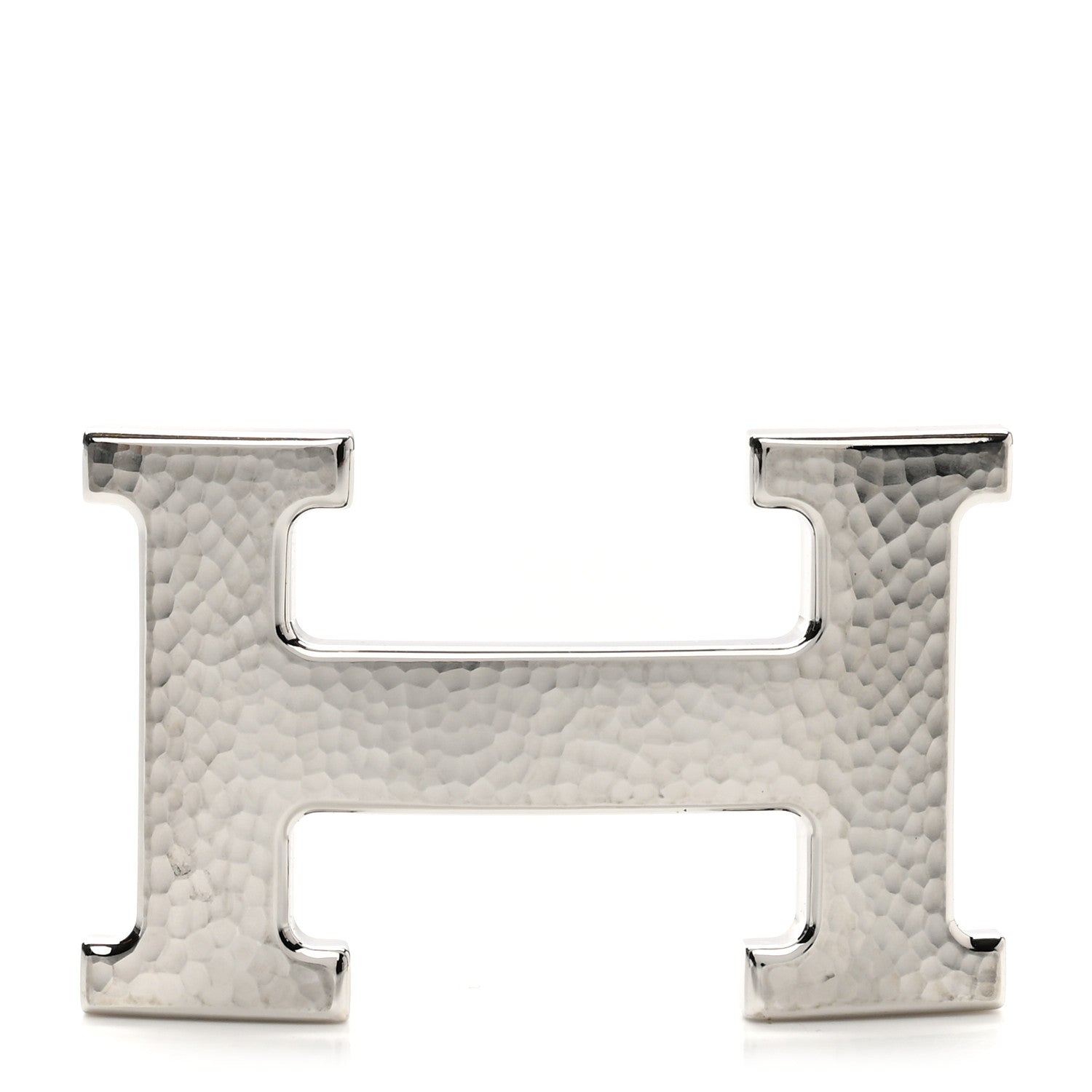 Hermes Palladium Martelee 32mm H Belt Buckle Silver 1 of 4