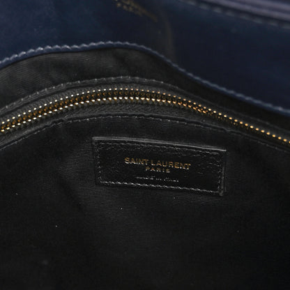 Saint Laurent Calfskin Y Quilted Monogram Medium Loulou Chain Satchel Medium Blue 7 of 11