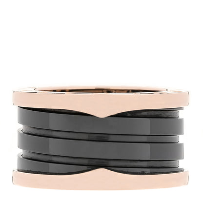 Bulgari 18K Rose Gold Black Ceramic B.Zero1 Four-Band Ring 53 6.25 3 of 5