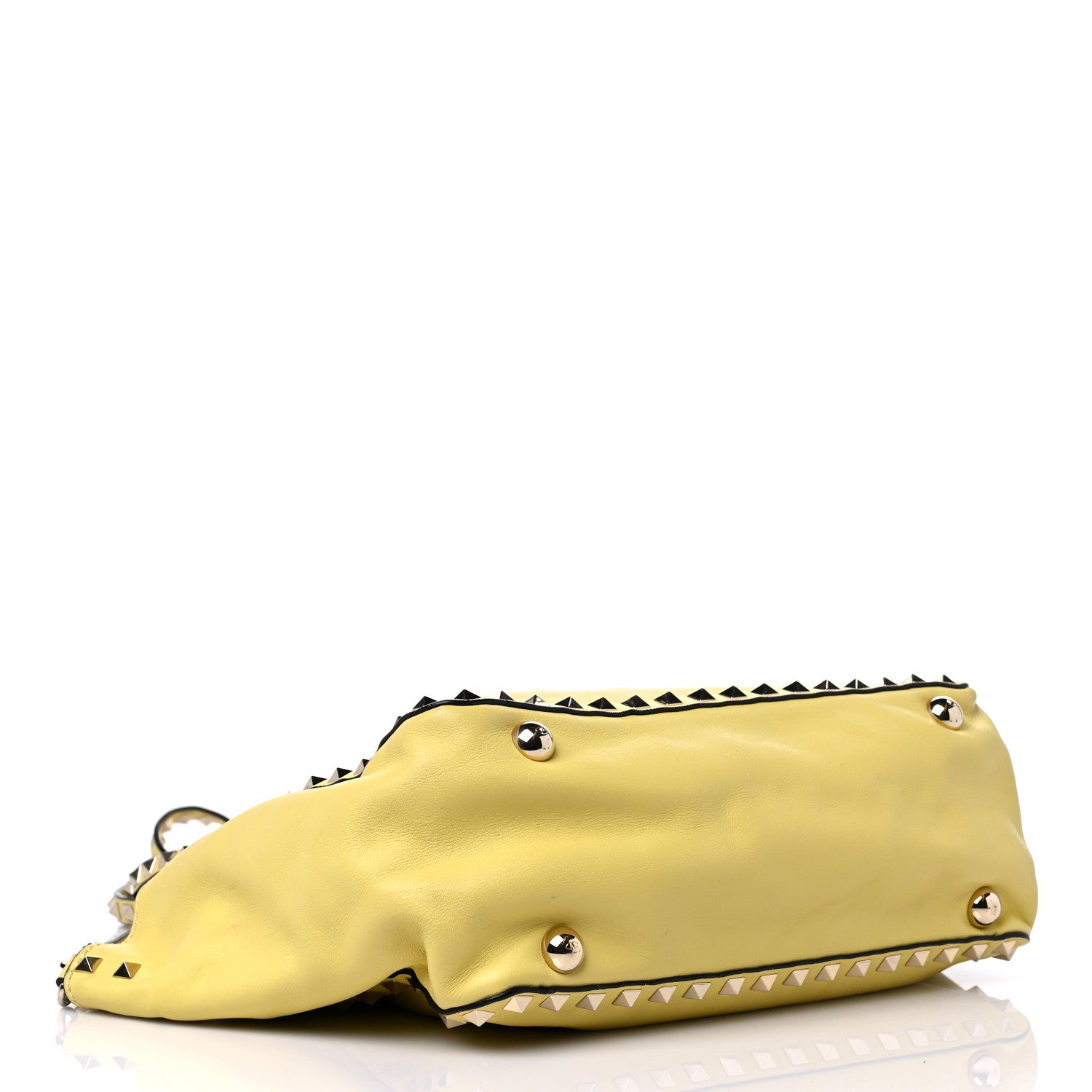 Valentino Garavani Vitello Small Rockstud Tote Water Yellow 4 of 15