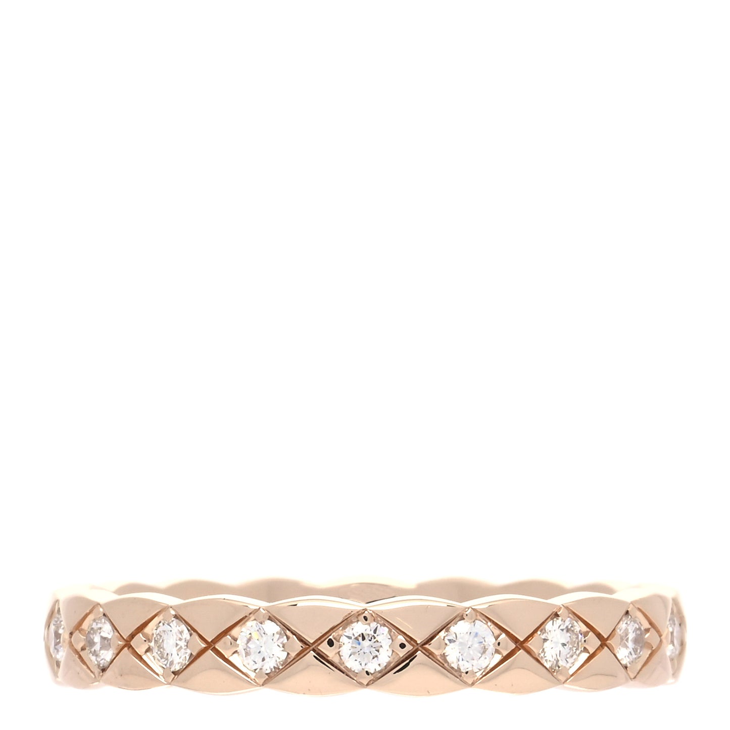 18K Beige Gold Diamond Mini Coco Crush Ring 57 8