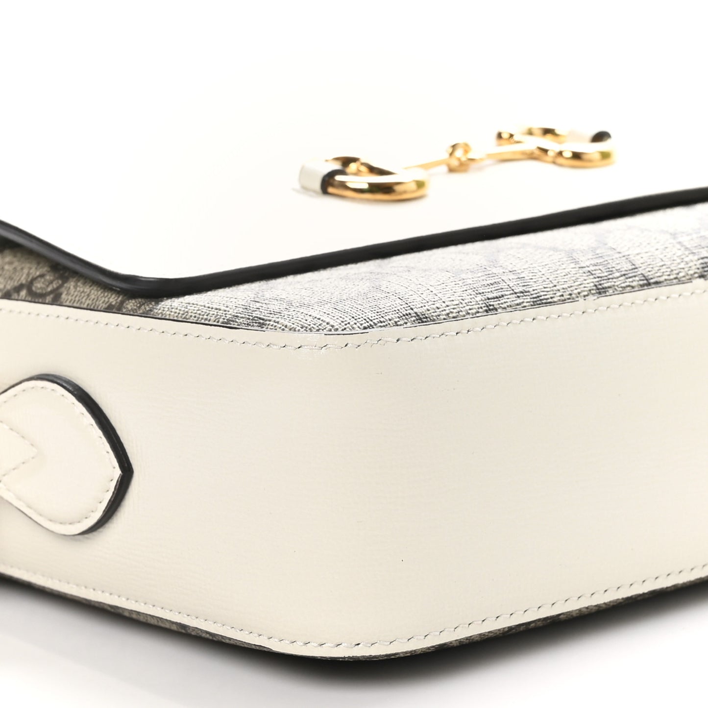 GG Supreme Monogram Small Horsebit 1955 Shoulder Bag Beige Mystic White