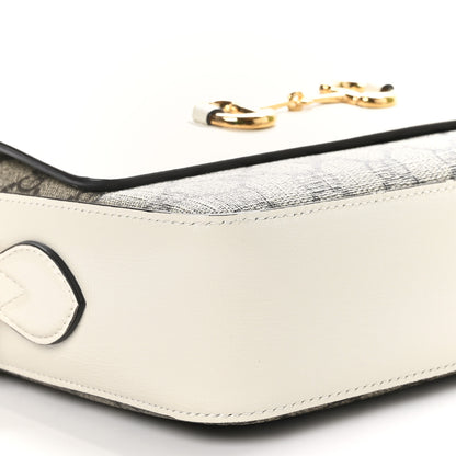 Gucci GG Supreme Monogram Small Horsebit 1955 Shoulder Bag Beige Mystic White 8 of 11