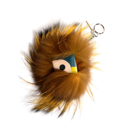 Fendi Fox Fur Vitello Lucy Junior Mini Monster Bag Bug Charm Ocean Multicolor Giallo 1 of 5