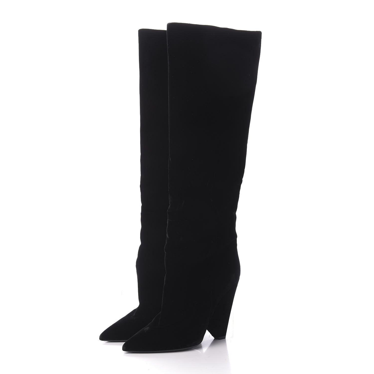 Saint Laurent Velvet Niki 105 Thigh High Boots 39 Black 3 of 6
