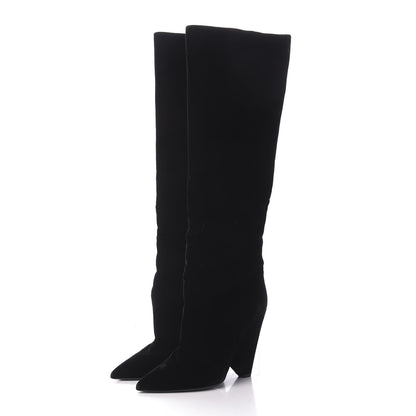 Saint Laurent Velvet Niki 105 Thigh High Boots 39 Black 3 of 6