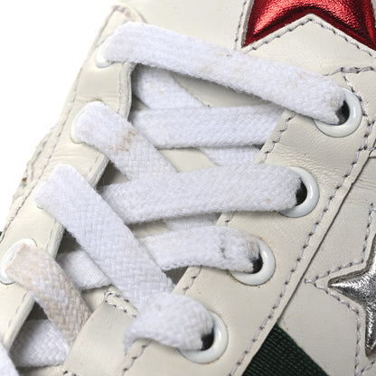 Gucci Calfskin Ayers Web Star Embroidered Womens Ace Sneakers 37 White Multi 15 of 17
