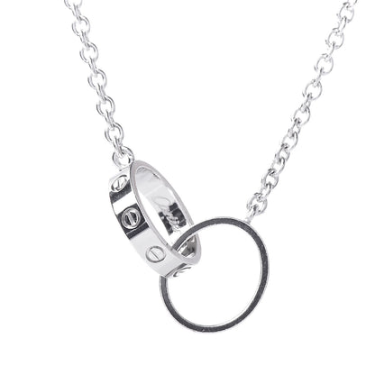 Cartier 18K White Gold Interlocking LOVE Necklace 4 of 7