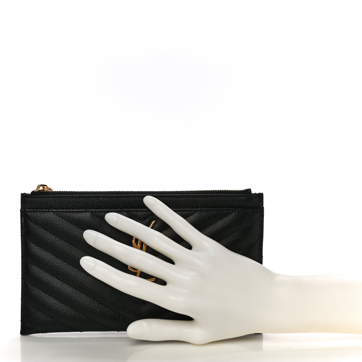 Grain De Poudre Chevron Monogram Bill Pouch Black