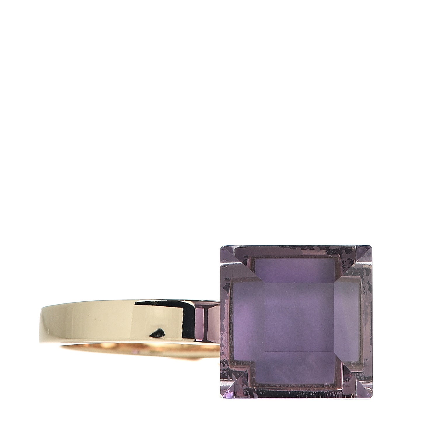 18K Yellow Gold Amethyst Chiodo Ring 49 4.75