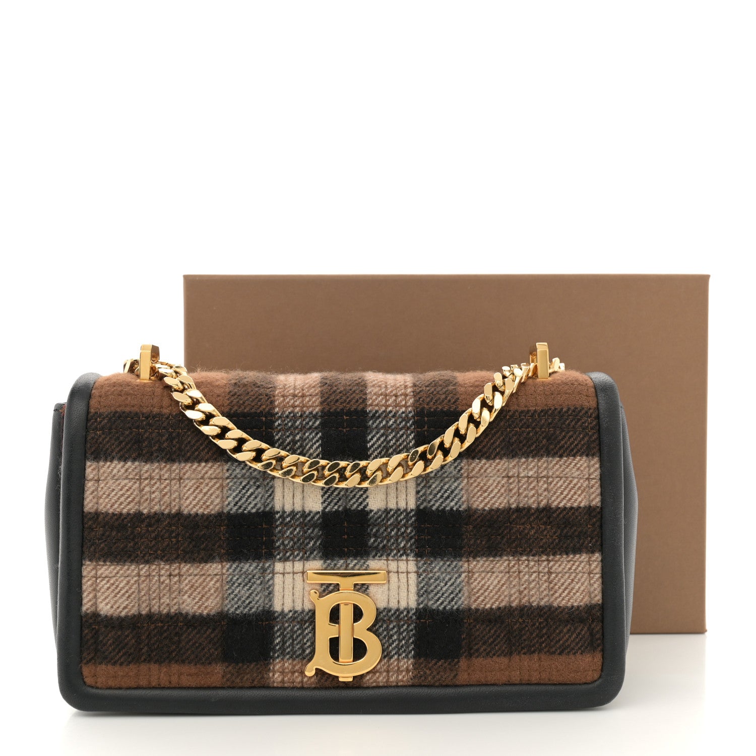 Burberry Check Cashmere Small Lola Bag Black 12 of 12