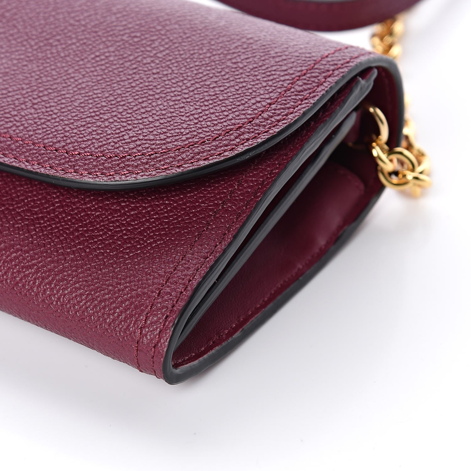 Burberry Grainy Calfskin Henley Wallet On Chain Burgundy 8 of 9
