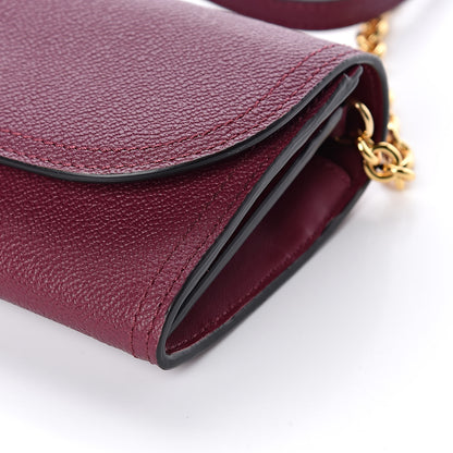 Burberry Grainy Calfskin Henley Wallet On Chain Burgundy 8 of 9