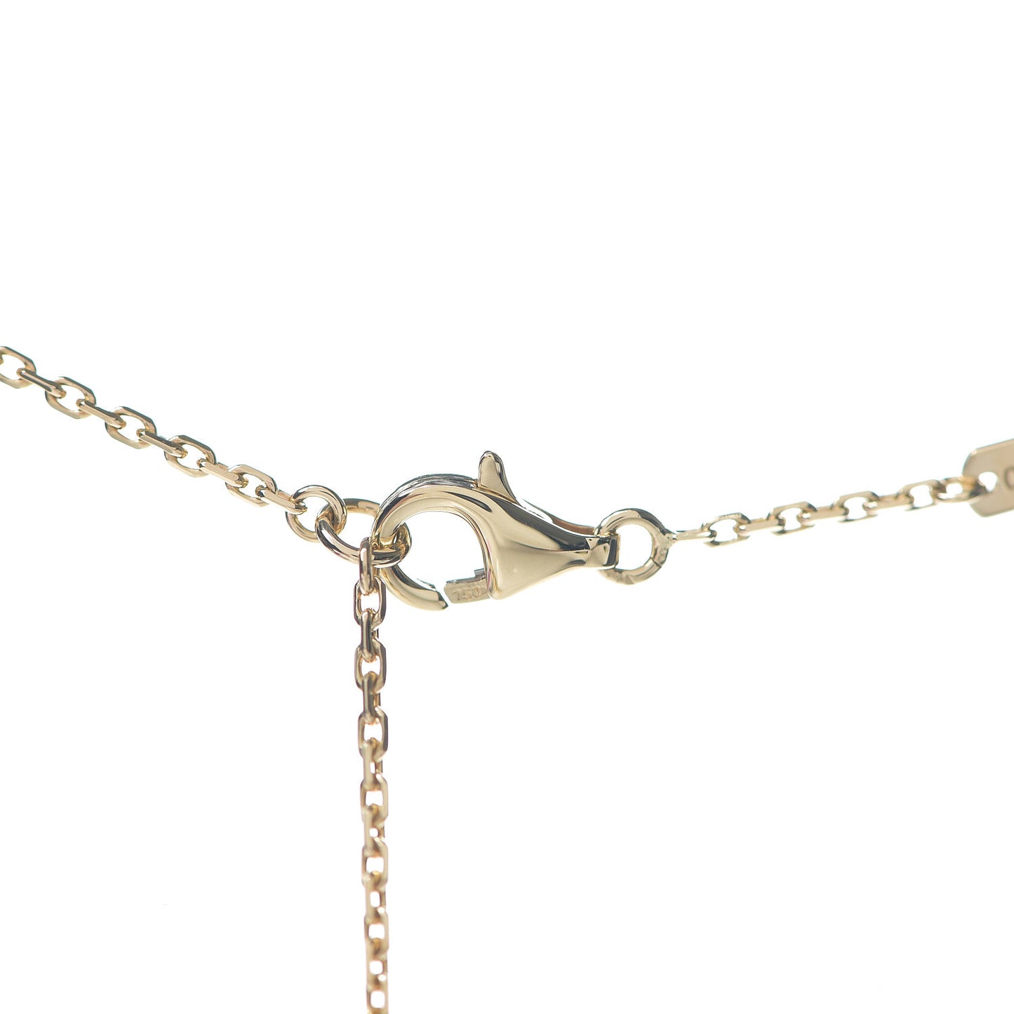 18K Yellow Gold Black Onyx Vintage Alhambra Pendant Necklace