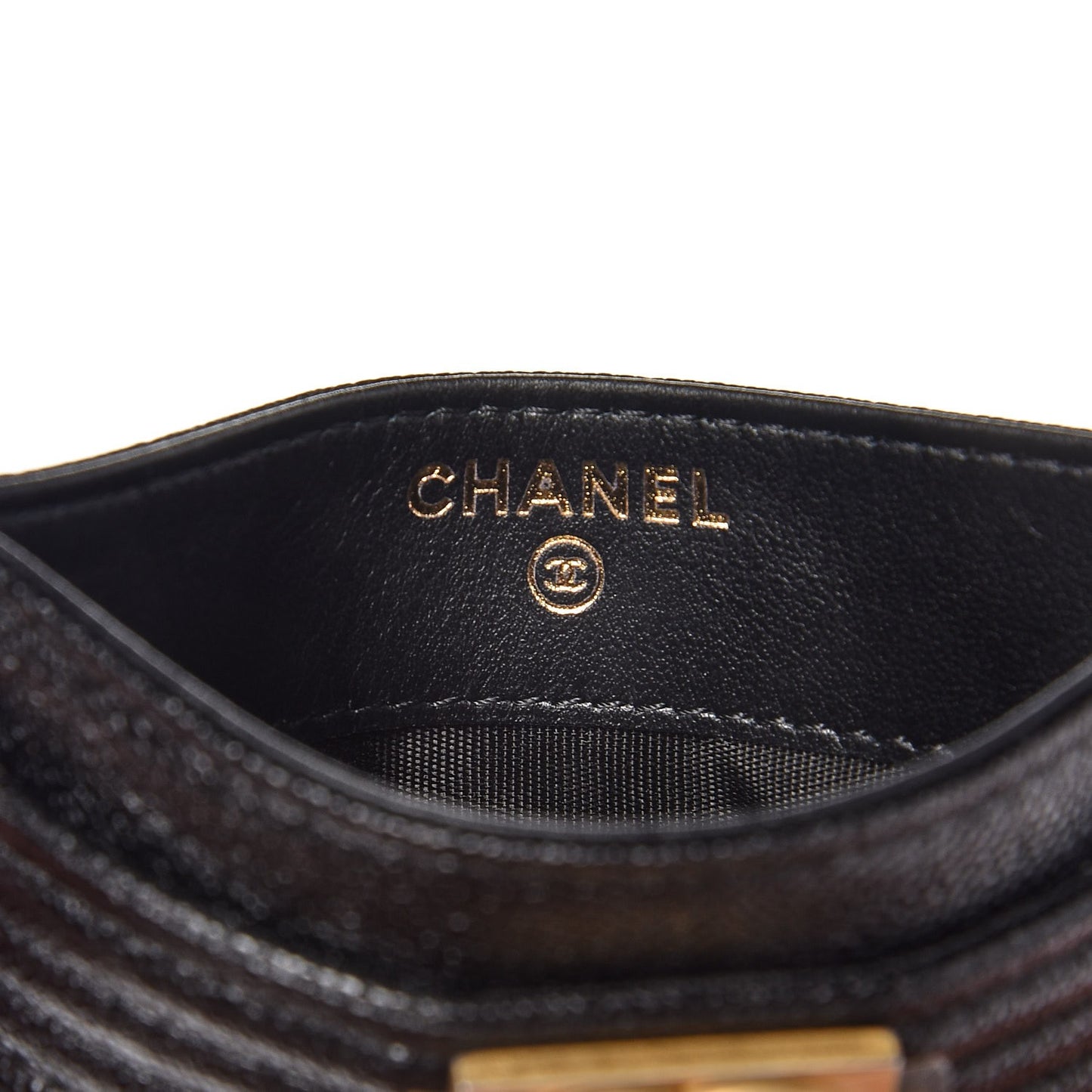 Caviar Quilted Boy Card Holder Black