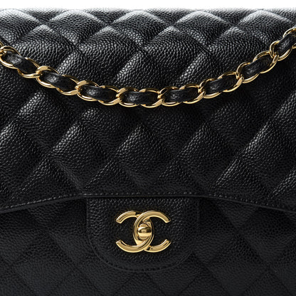 Chanel Caviar Quilted Jumbo Double Flap Black 11 of 12