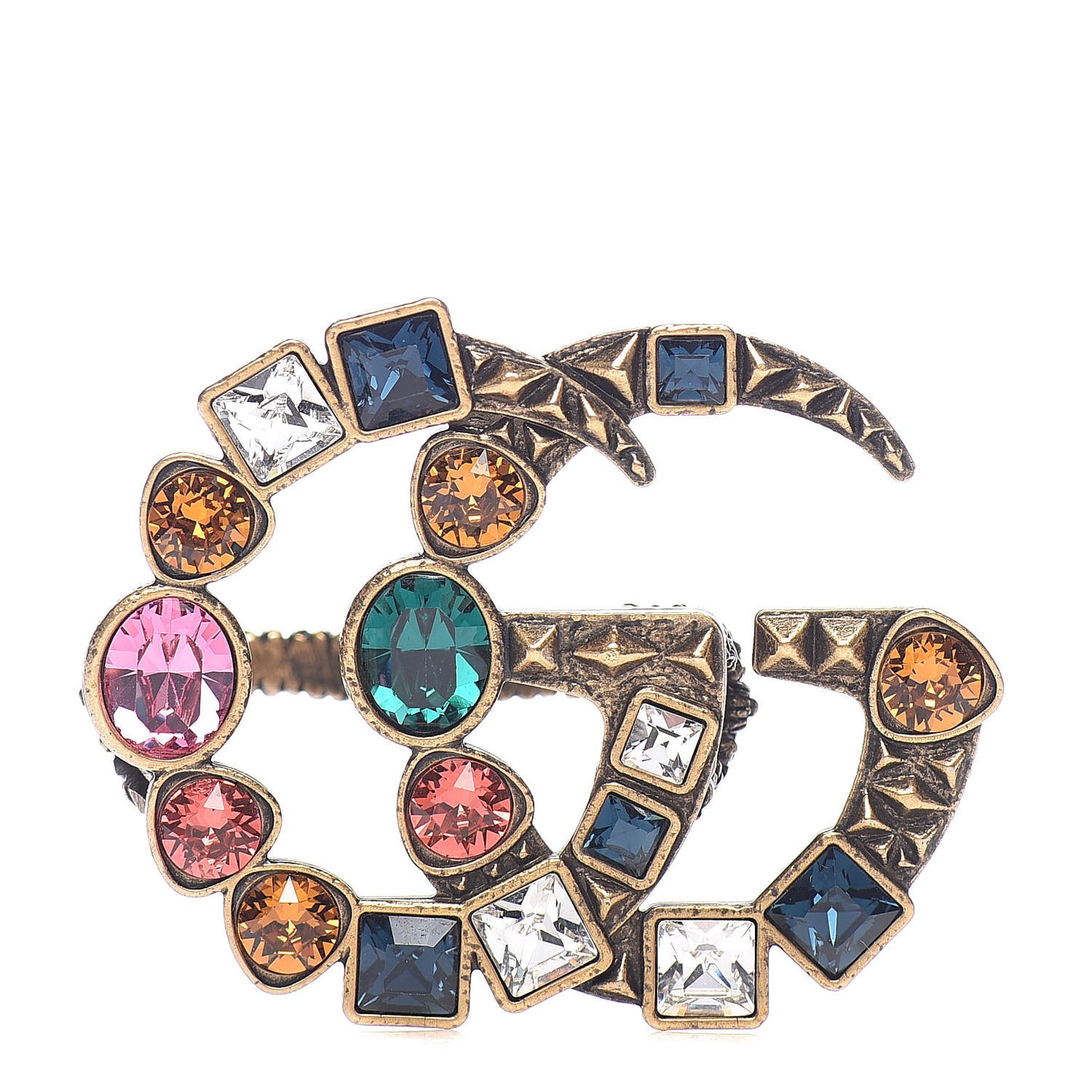 Crystal Double G Ring Multicolor