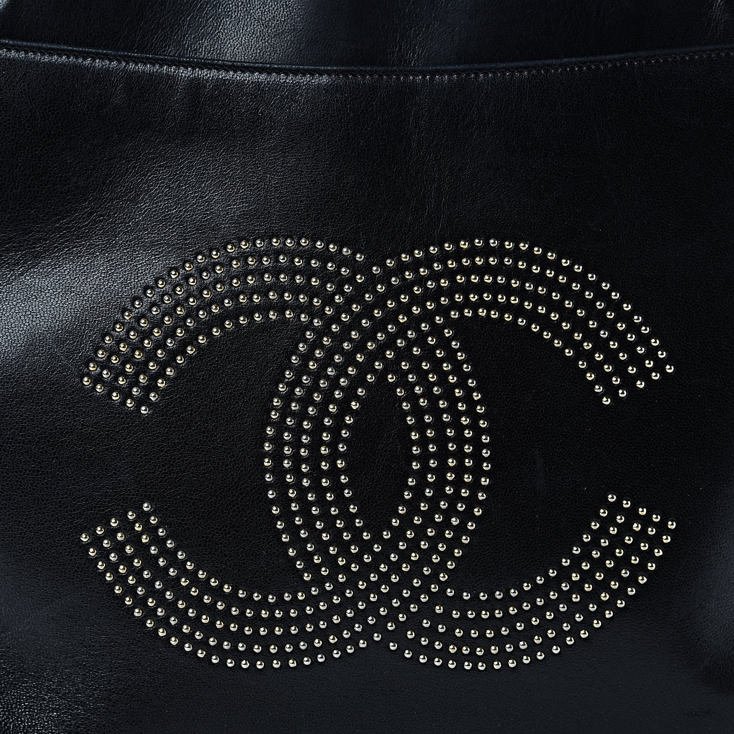 Chanel Lambskin Studded CC Tote Black 9 of 14
