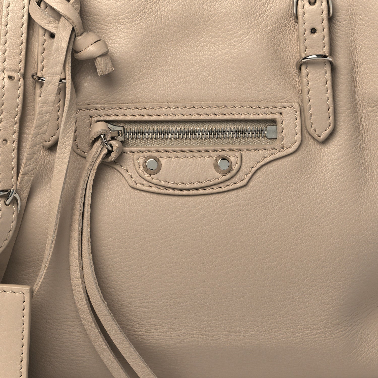 Balenciaga Grained Calfskin Papier Mini A4 Zip Around Tote Light Beige 9 of 11