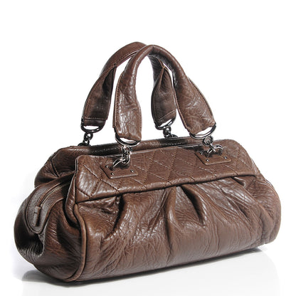 Chanel Distressed Lambskin Bowler Light Brown 3 of 6