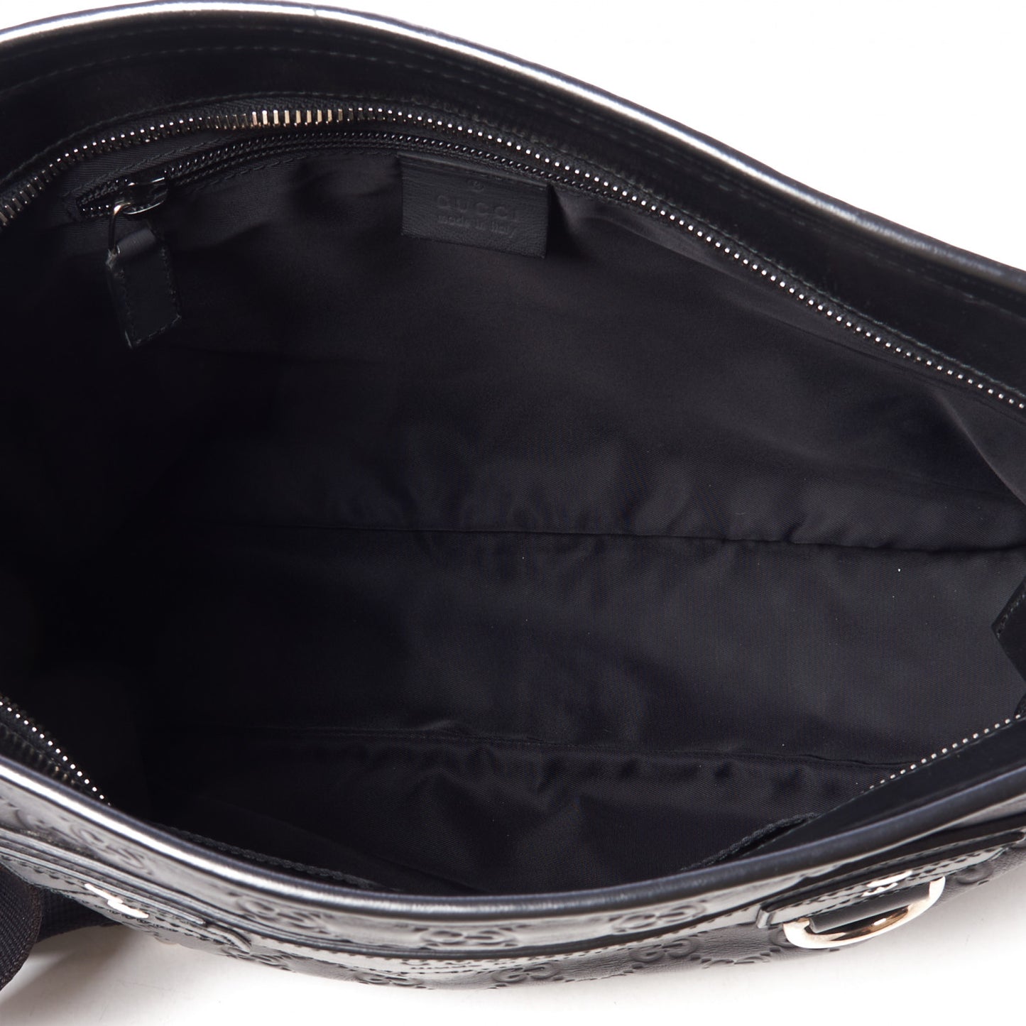 Guccissima Flat Messenger Bag Black